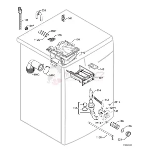 Zertifiziert Ersatzteile Waschmaschine Electrolux EWF 106110W, 20101005: Distanzausgleich,befestigung,p - c.130H